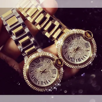 Mada karšto 2018 naujas dizaineris prekės prabanga moterys, ponios žiūrėti moterų laikrodžiai kvarco romos masto aukso deimantų žiūrėti moterų laikrodžiai