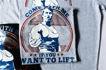 Eime Su manimi, jei norite, liftas Arnoldas Schwarzeneggeris Marškinėliai atsitiktinis Mens Hipster Fitneso Tshirts Vasaros Viršūnes Tee Homme camiseta