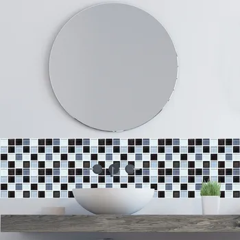 12PCS Mozaika, Sienos, 3D Lipdukai, lipnios Etiketės Modeliavimas Europos Geometrinis Plytelių Lipdukai Kambarį adesivo de parede