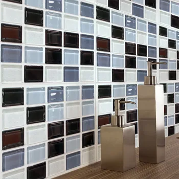 12PCS Mozaika, Sienos, 3D Lipdukai, lipnios Etiketės Modeliavimas Europos Geometrinis Plytelių Lipdukai Kambarį adesivo de parede
