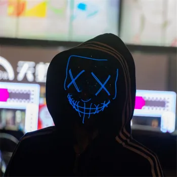 Upolymall Helovinas LED Žėrintis Kaukė DJ Šalies Žėrintis Siaubo Kaukė 10 Spalvų