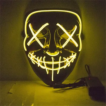 Upolymall Helovinas LED Žėrintis Kaukė DJ Šalies Žėrintis Siaubo Kaukė 10 Spalvų