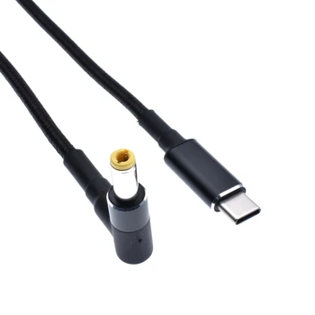 100W USB Tipo C iki 5.5x2.5 mm Male Plug Konverteris USB C PD Įkroviklis DC Įkrovimo Kabelis Laido Asus, Lenovo, Toshiba Nešiojamas 1,8 m