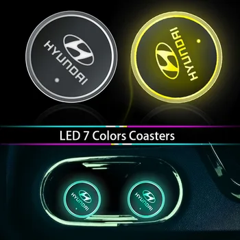Automobilių Fluorescentinė Miestelyje Auto Taurės Mygtukai LED Kilimėlis Hyundais IX35 IX25 EV Elantra Verna Santafe 