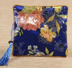 10 vnt krepšys-11.5x11.5CM papuošalų maišelis,dovanų maišelis ,papuošalai maišeliai,mišrios spalvos, šilko maišelį gėlių modelio tradicinę Kinų stiliaus
