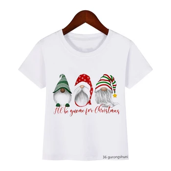 Vaikų drabužiai berniukams, mergaitėms, t-shirt Kalėdų drabužių animacinių filmų Atostogų, Nykštukai grafinis spausdinti mielas vaikai marškinėliai topai didmeninės