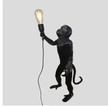 Derva Juoda Balta Beždžionė Pakabukas Šviesos Kambarį Lempos Dailės Salonas Studijuoti Kambarys Led Žibintai blizgesio Su E27 Led Lemputės
