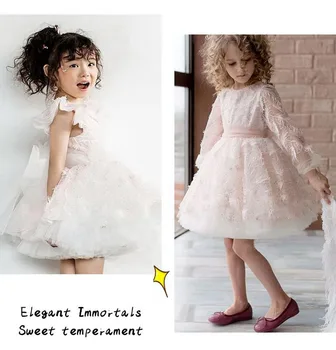 Mažmeninės prekybos Plunksna, Vaikams, Suknelės Mergaitėms 2019 M. Vasarą Naujas Princesė Purus Tiulio Baby Girl Dress Drabužius 2-8Y