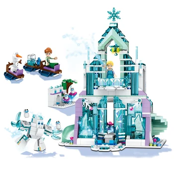 Disney Šaldytos Sniego Pasaulyje Serija Elsa Stebuklingo Ledo Pilis Nustatyti Princesė Ana Krūvas Draugų, Merginos, Statyba Blokai, Plytos, Žaislai