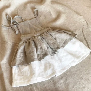 2020 Metų Vasaros Korėjos Japonija Stiliaus Kūdikių, Mergaičių Suknelės Bamblys Baby Girl Dress Lino Vintage Drabužiai Mados Prekės Vaikams Suknelės