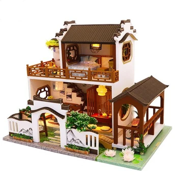 Vaikams, Žaislai, Lėlės Namas Rinkinys Baldai Surinkti Mediniai Miniatiūriniai Lėlių 