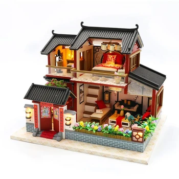 Vaikams, Žaislai, Lėlės Namas Rinkinys Baldai Surinkti Mediniai Miniatiūriniai Lėlių 