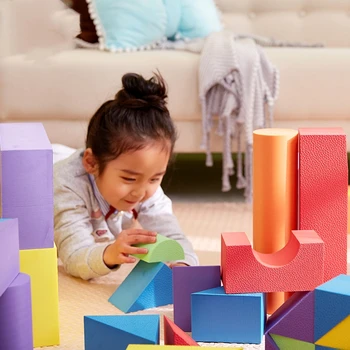 Vaikai Šviečia Constructon Blokai Kūdikių apkraudavo Švietimo Žaislai, 50PCS EVA Apsimesti Žaisti Žaidimą Putų Žaislai Vaikams Berniukams Dovana