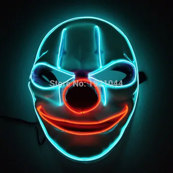 Naujas Dizainas EL Neon Kaukė LED Mirksi Kaukė su 3V Pastovus Valdiklio Halloween Party Mask Apdailos Siaubo Rekvizitai