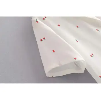 Vasaros kawaii braškių spausdinti elegantiška balta palaidinė moterims marškinėliai 2019 korėjos drabužių moterų atsitiktinis trumpomis rankovėmis moterims topai blusa