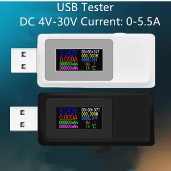 DC 4-30 V USB Testeris Įtampos Įkroviklis Digital voltmeter Voltų Srovės Matuoklis Ammeter Talpa Detektorius Maitinimo Banko Wattmeter 40%NUOLAIDA