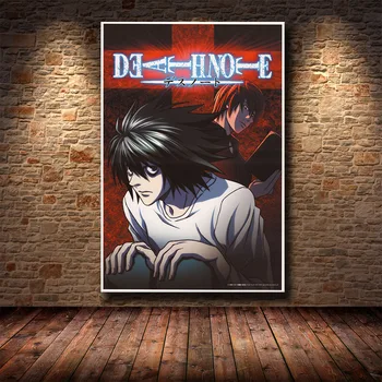 Namo Apdaila Spausdinti Sienos Meno Tapybos Drobės Death Note Anime, Abstraktus Šiaurės šalių Akvarelės Stiliaus Plakatai Vaikų Kambarys