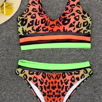 Nauja Seksuali 2020 Kratinys Leopard Moterų maudymosi kostiumėlį Aukšto Juosmens Bikini Moterims maudymosi Kostiumėliai, Dviejų dalių, Bikini nustatyti Akių Bather Maudymosi Kostiumas