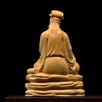 12CM Zhuge Liang Duomenys iš Trijų Karalysčių Kong Ming Skulptūra Kinijos Istorinės Medienos Statula Namų Dekoro