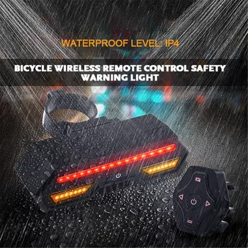 Bike Bicycle Light Dviračių Nuoma Galiniai LED Uodegos Šviesos Belaidis USB Nuotolinio Valdymo Posūkio Signalus Lazerio Dviračių Priedų