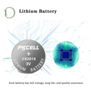 5vnt PKCELL CR2016 3V Ličio Baterija BR2016 DL2016, RINK. p 2016 Mygtuką Baterijos