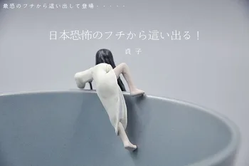 2 vnt/set Taurės kraštas apdailos yamamura sadako + Ju-on The Grudge PVC siaubo filmo veiksmas duomenys Naujovė & Kamštukas Žaislai, Dovanos