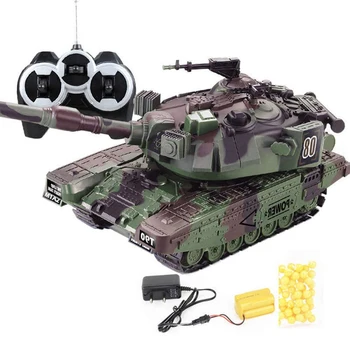 Elektroninių Berniukas Žaislai, 1:32 Kariuomenės Karo RC Sunkusis Tankas Didelis Interaktyvus Nuotolinio Valdymo Žaislas Automobilis su Šaudyti Kulkomis Modelis