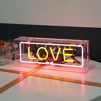 Led Neon Light Akrilo Stiklo Langelį Šalies Sienos Kabo Baras Atmosfera Parduotuvė Langų Apdailos Vestuvių Žodis Pasirašyti Fotografijos Meno Prop