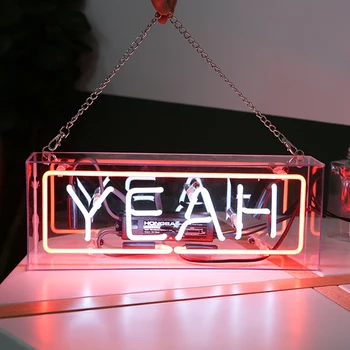 Led Neon Light Akrilo Stiklo Langelį Šalies Sienos Kabo Baras Atmosfera Parduotuvė Langų Apdailos Vestuvių Žodis Pasirašyti Fotografijos Meno Prop