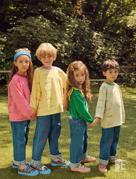 Vaikai T Shirts 2020 Bebe Nauja Rudens Žiemos Berniukai Gilrs Mielas Print Long Sleeve T Marškinėliai Baby Vaikų Medvilnės Mados Viršūnes Tees