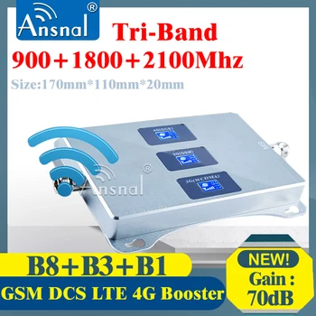 Gsm Kartotuvas 2g 3g 4g 900 1800 2100Mhz Tri-Band 4G Cellular Stiprintuvo 4G Mobiliojo ryšio Signalo Stiprintuvas GSM, DCS LTE 4G Cellular Stiprintuvas