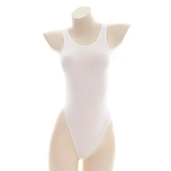Vienos dalies maudymosi kostiumėlis moterims monokini maudymosi kostiumėliai, seksualus bikini Ledo šilko vientisos spalvos Liemenė Ultra plonas Skaidrus, Japonų studentas spa
