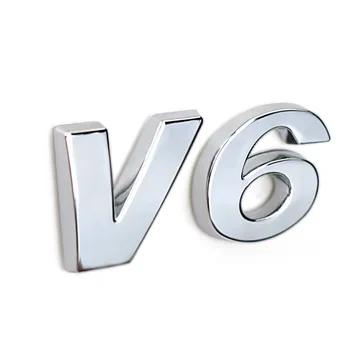 3D Automobilių Logotipo Lipdukas Emblema Auto Ženklelis Decal V6 logotipą Volkswagen CC Touareg Magotan 
