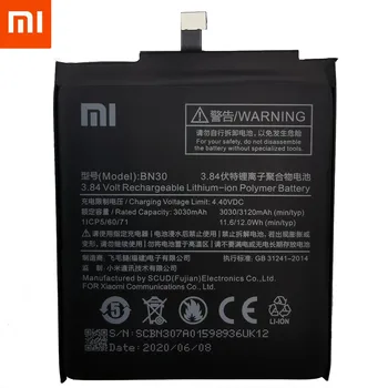 BN30 BN41 BN43 BM46 BM47 Baterija Xiaomi Redmi Hongmi 4A Pastaba 4 4X MTK pasaulio Snapdragon 625 3 Pastaba 3 Pro 3 3 3 X Baterijos