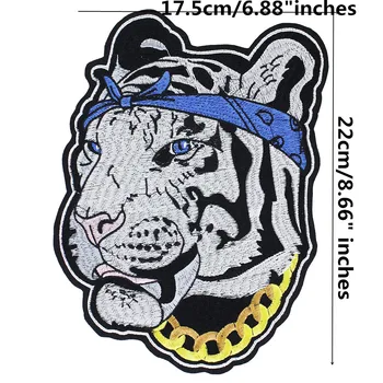 10pieces Tigras Geležies ant Audinio Lopai, Siuvinėtos Aplikacijos Atgal Striukė Emblemos Drabužius Dekoruoti Siuvimo Reikmenys TH1242