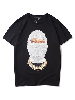 Tamsiai Piktogramą Pearl Žmogus T-shirt Vyrai 2019 M. Vasarą Įgulos Kaklo Hip-Hop Marškinėlius Hipster Tee Marškinėliai Vyrams Juoda Balta