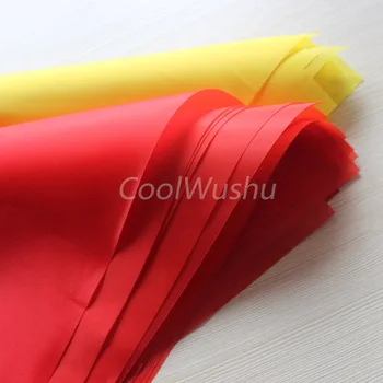 Silks iš broadsword Wushu Mokymo Dao Kovos menų kardas dalys raudonos ir geltonos spalvos, dviejų dalių, Silks-kaip