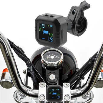 LEEPEE Belaidžio Motociklo PSSS LCD Ekranas Moto Padangų Slėgio Padangų Temperatūros Stebėjimo, Signalizacijos Sistema su 2 Išoriniai Jutikliai