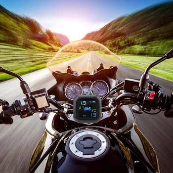 LEEPEE Belaidžio Motociklo PSSS LCD Ekranas Moto Padangų Slėgio Padangų Temperatūros Stebėjimo, Signalizacijos Sistema su 2 Išoriniai Jutikliai