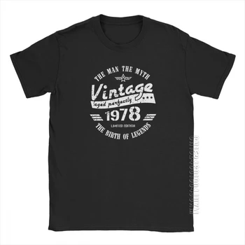 Derliaus 1978 41 Gimtadienio T Shirts Dovana Vyrams Retro Jubiliejų T-Shirts Vyro Vasaros Stiliaus Viršūnes Nuostabus Medvilnės Tees