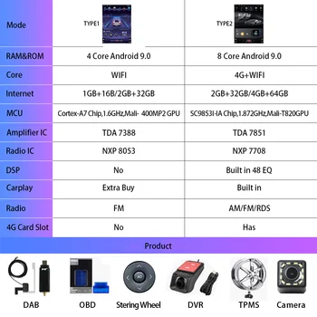 Automobilio Radijo Ford Mondeo 2007-2010 Stereo GPS Navigacijos 9.7 Colių Android 9.0 Nr. 2 Din 2din DVD Autoradio Carplay DSP 