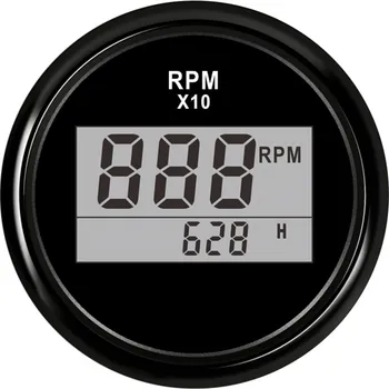 Universalus 52mm Skaitmeninis Tachometras, Auto Tachometras Vandeniui RPM Matuoklis Skaitmeninis LCD raudonos šviesos 0-9990 RPM 12 V 24 V