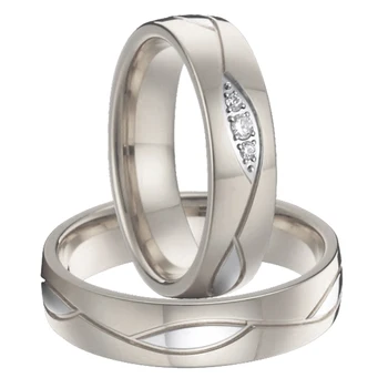 Vakarų Sidabro spalvos cnc papuošalai mašina vestuvinį žiedą PATINKA papuošalai vestuvių pažadas santuokos Pora žiedai vyrams ir moterims
