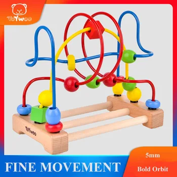 Žaislas Woo Montessor Mediniai Žaislai Berniukų Ir Mergaičių Švietimo Medinės Dėlionės Mediniai Apskritimai Granulių Vielos Labirintas Kalnelius Vaikas Žaislas Unisex