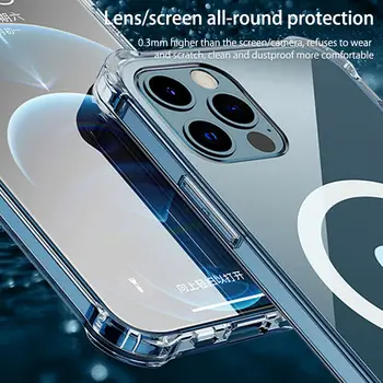 Aišku, Case For iPhone 12 Pro Max Mini pro 11 max Silikoninis Dangtelis su Belaidžio Įkrovimo Magnetas