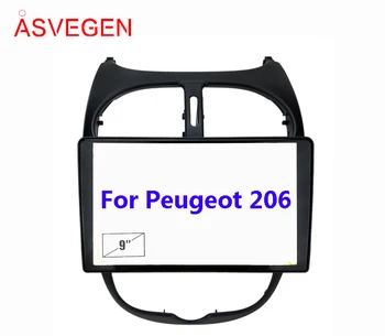 Asvegen Automobilio Radijo Fasciją Rėmas Peugeot 206 Automobilių Dvd Rėmo Įdiekite Skydas Brūkšnys Mount Įrenginio Skydelyje