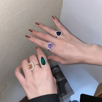 Baroko Perlas Žiedas Crystal Retro Mados Asmenybės Atidaryti Piršto Žiedą, Moterims, Papuošalai, Dovana, Priedai, Gimtadienis, Vestuvės