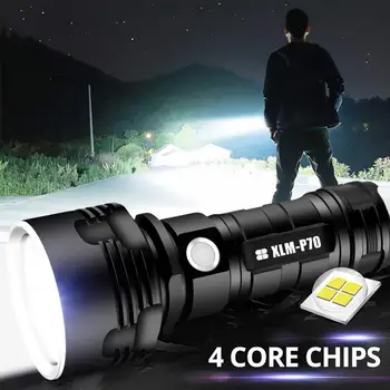 Super Galingas LED Žibintuvėlis L2 XHP50 Taktinis Žibintuvėlis USB Įkrovimo Linterna Vandeniui Lempos Itin Ryškių Žibintų（ne baterija）