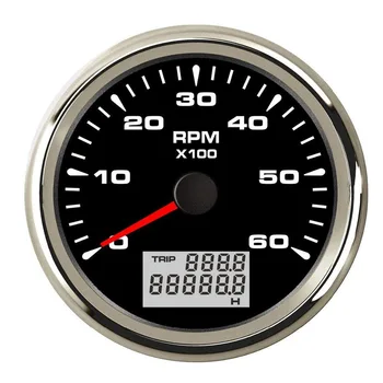 85mm Automobilių Valtis Tachometras Jūrų Tacho Metrų LCD Hourmeter 6000/8000 RPM Tachometras, 7 Spalvų Apšvietimas Audi A4 BMW E46 