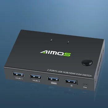 USB HDMI KVM Switch Box Vaizdo Ekranas USB Jungiklis Splitter 2 VNT Bendrinimo Klaviatūrą, Pelę, Spausdintuvą Prijungti Paly 4K Kompiuterių